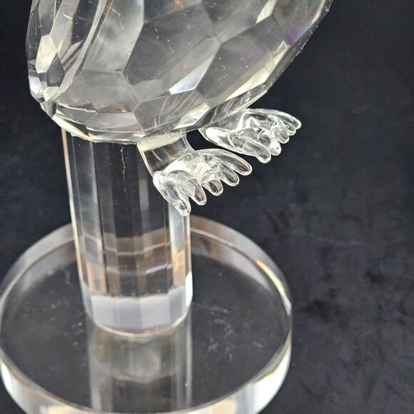 Crystal Clear Glass Bird Toucan Parrot Figurine Paperweight Facet Cuts Vintage - Picture 8 of 12